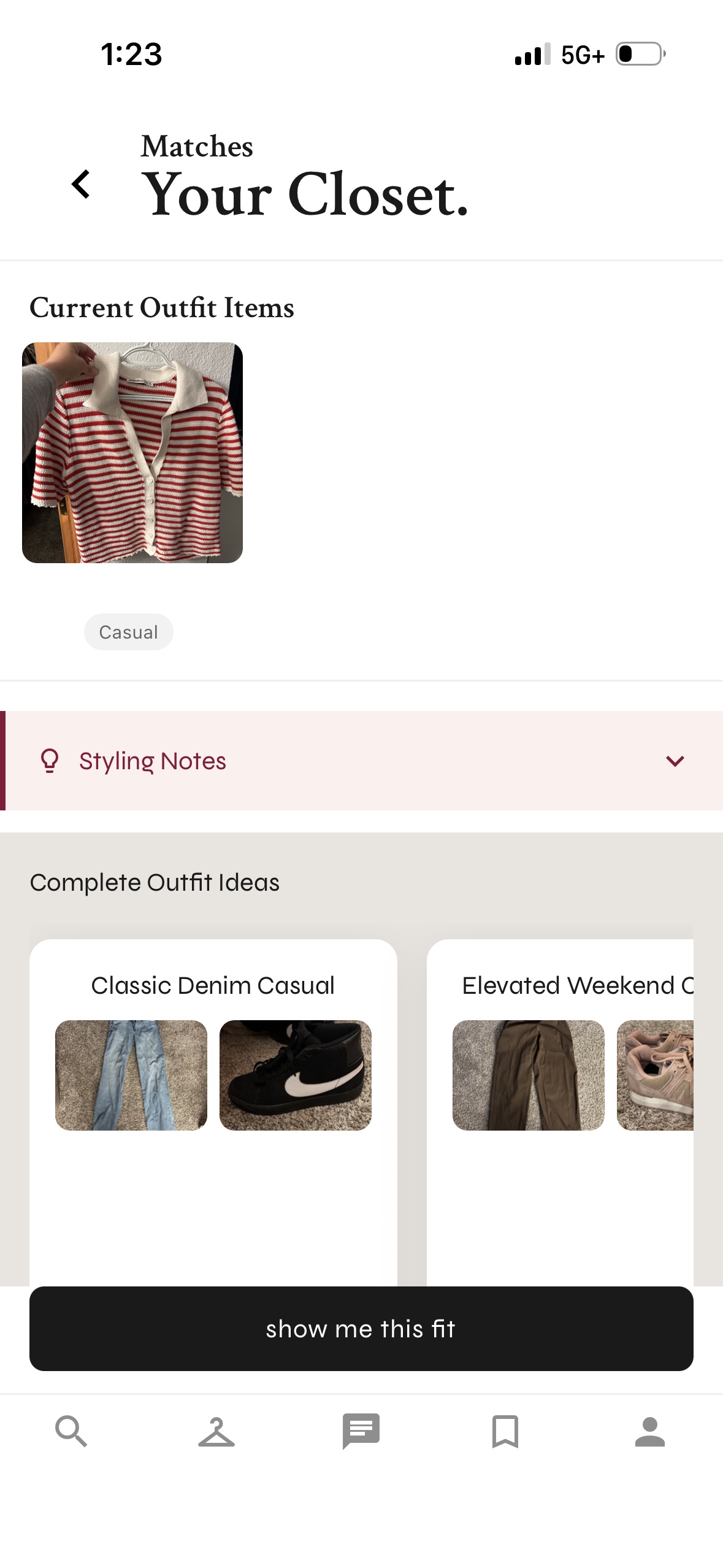 armoires AI matches — complete outfit ideas from your own closet